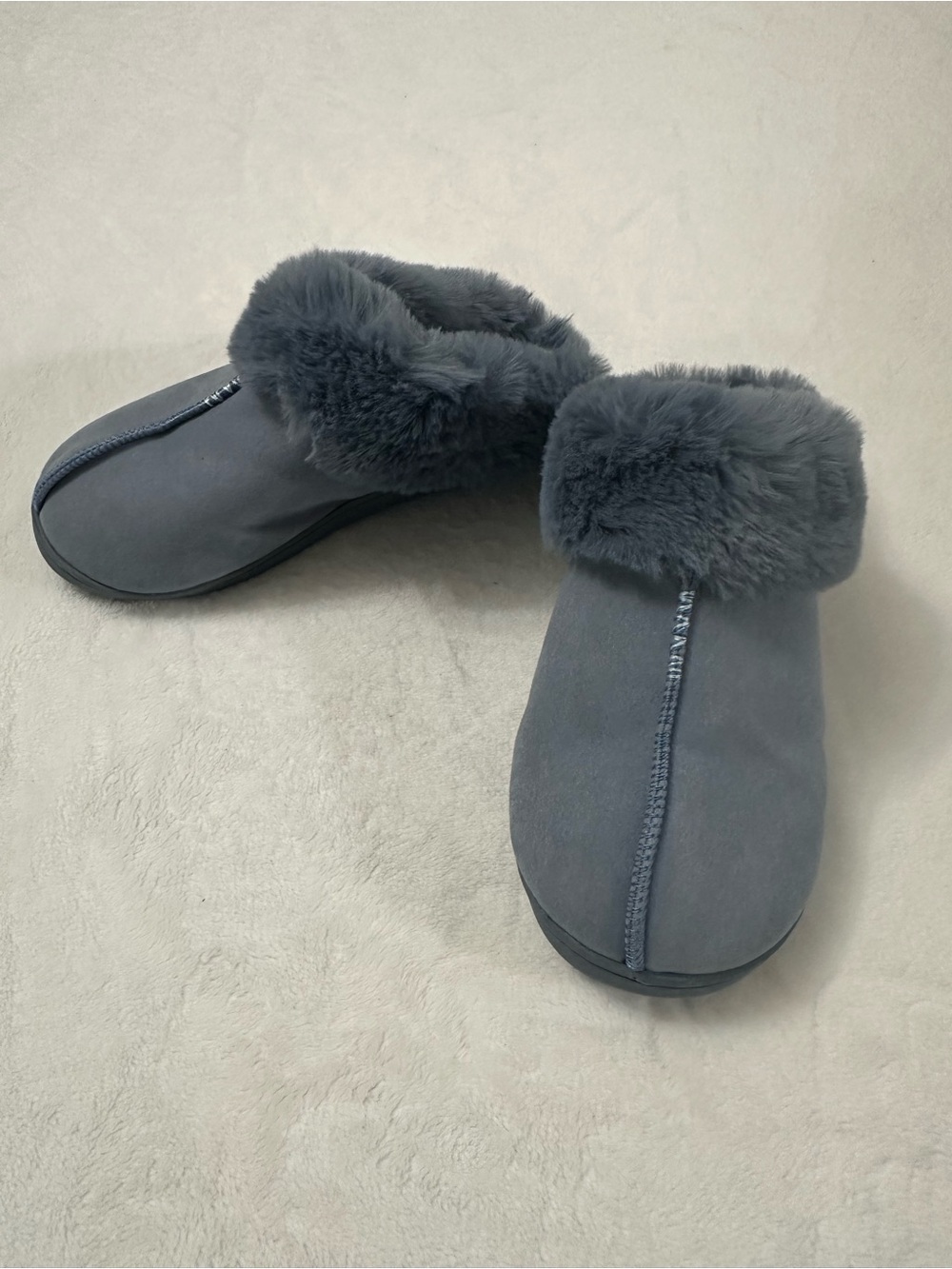 LC Lauren Conrad Plush Faux-Shearling Mule Slippers - Charcoal
